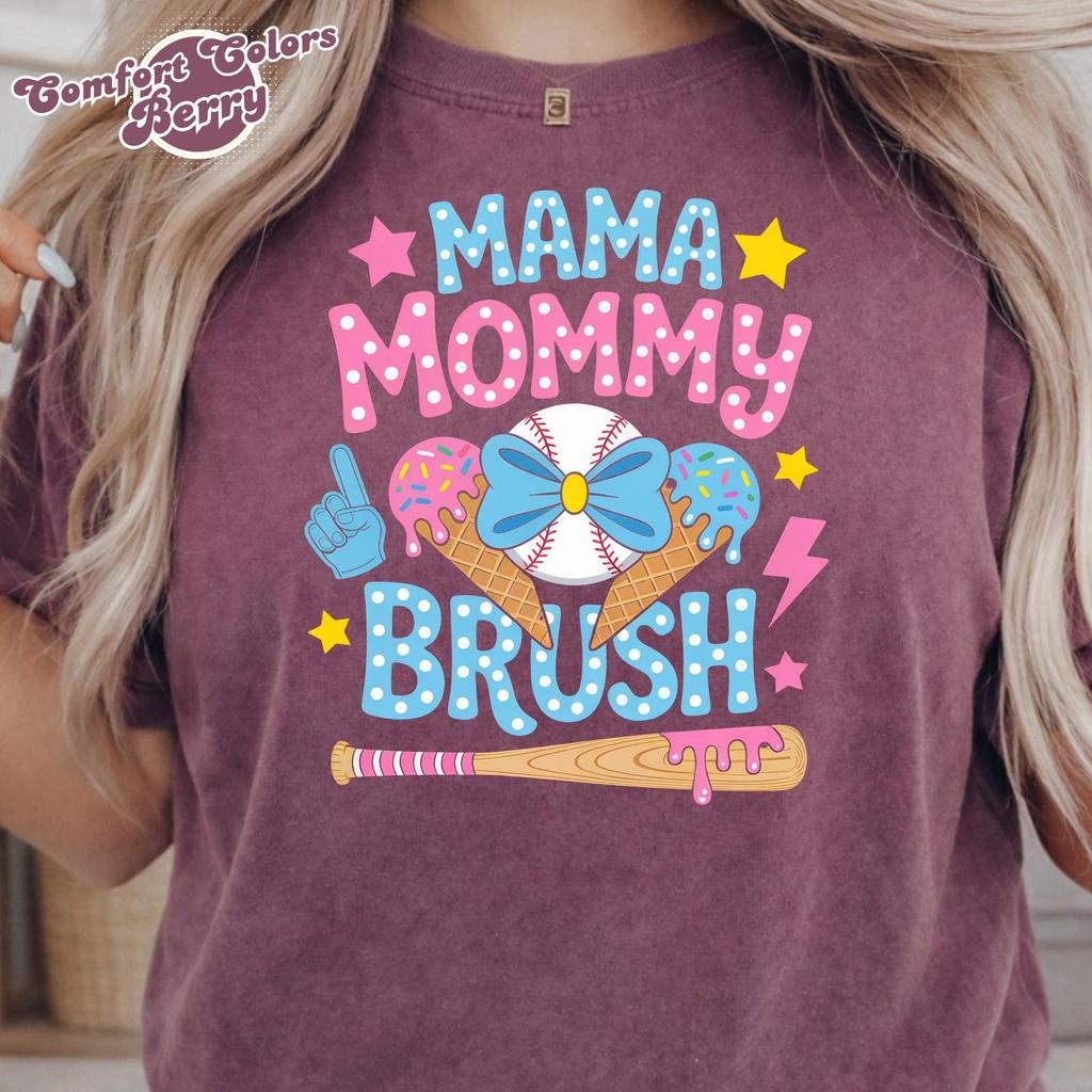 Mama Mommy Mom Bruh Baseball Drip Ice Cream Mother's Day Gift TShirt, Team Mom shirt, Funny Baseball Mama Comfort Colors Unisex Tee Sweater