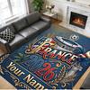 Crystal Velvet Rug Custom Name Text, Soft Non Slip Floor Mat Home DecorFrance national football team