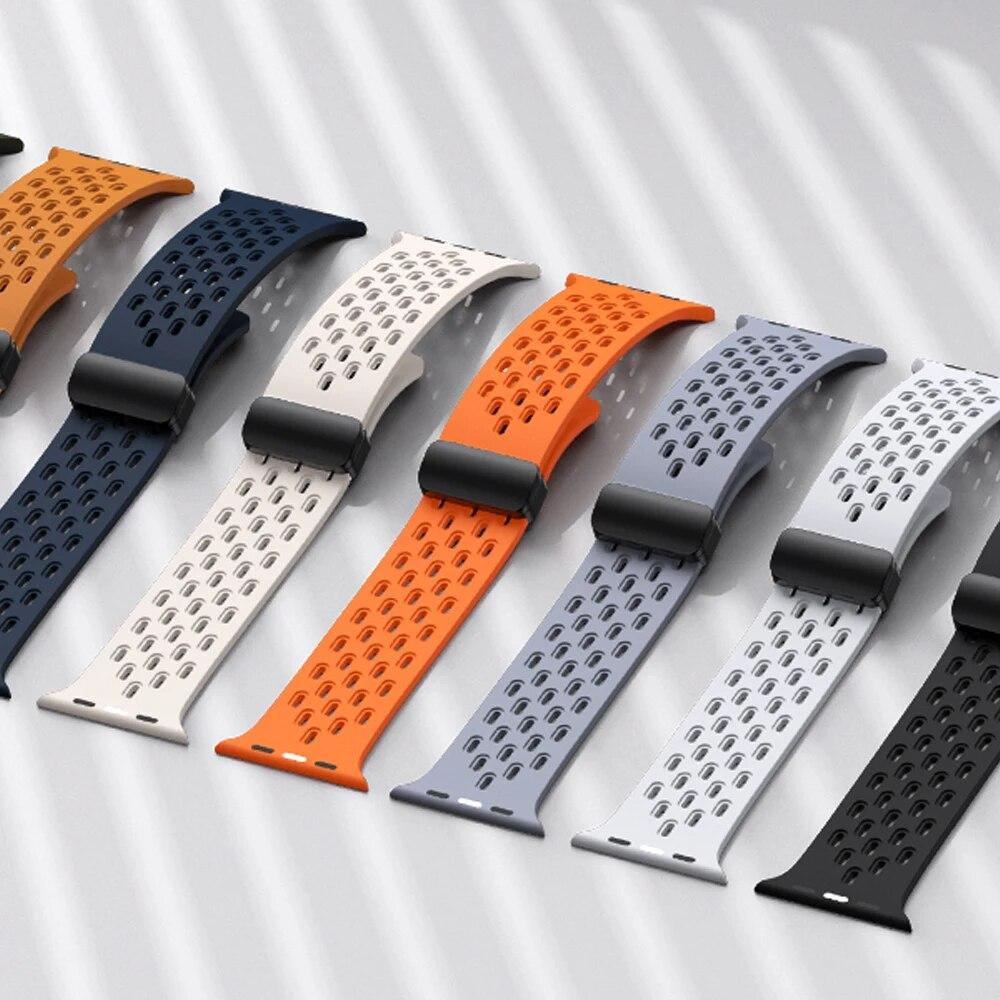 Силиконовый ремешок для Apple Watch band 49мм 45мм 44мм 42мм 46мм 40мм 41мм Браслет Correa iWatch Series 11 9 8 10 SE 7 6 5 Ultra 2