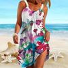 Beach Wear Mini Dress Print Splicing Print Is Fashionable and Beautiful Casual Modern Dress Sleeveless Loose Fit Outdoor Daily Summer