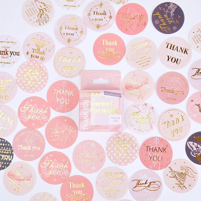 46 шт., наклейка для горячего тиснения, наклейка «Спасибо», наклейка для подарочной упаковки, наклейка для рождественского украшения, наклейка для канцелярских принадлежностей, украшение «сделай сам»