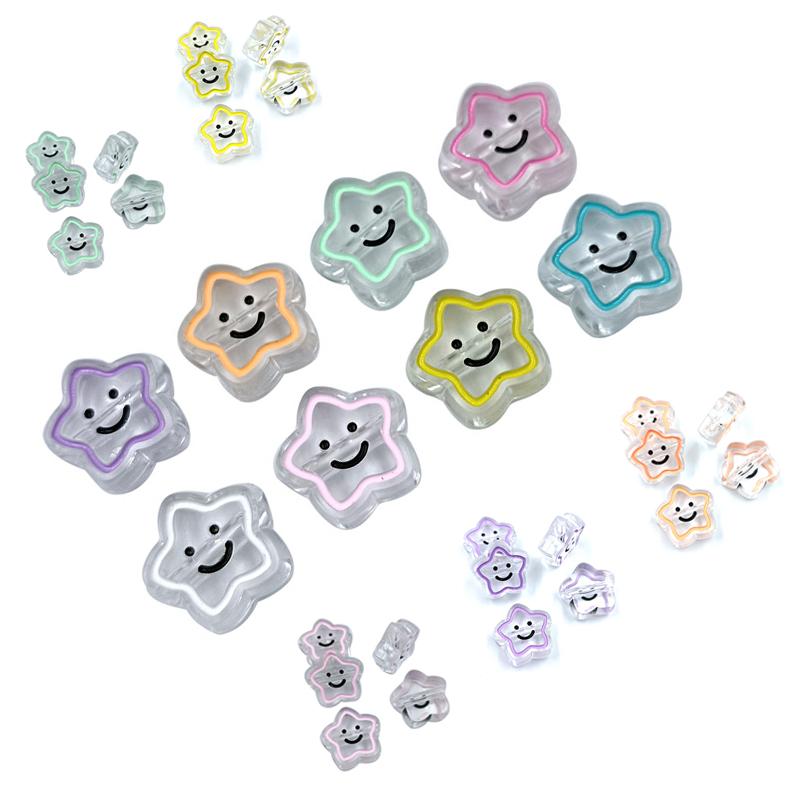 5 шт. 19 мм акриловые капельницы масла прозрачные пентаграммы смайлик бусины DIY ручной работы ожерелье из бисера веревка аксессуары для волос