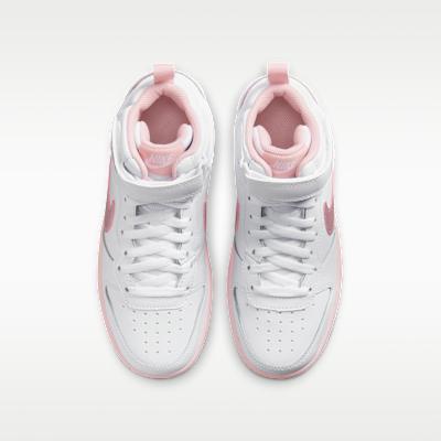 Nike Court Borough Mid 2 White Pink Glaze (GS)