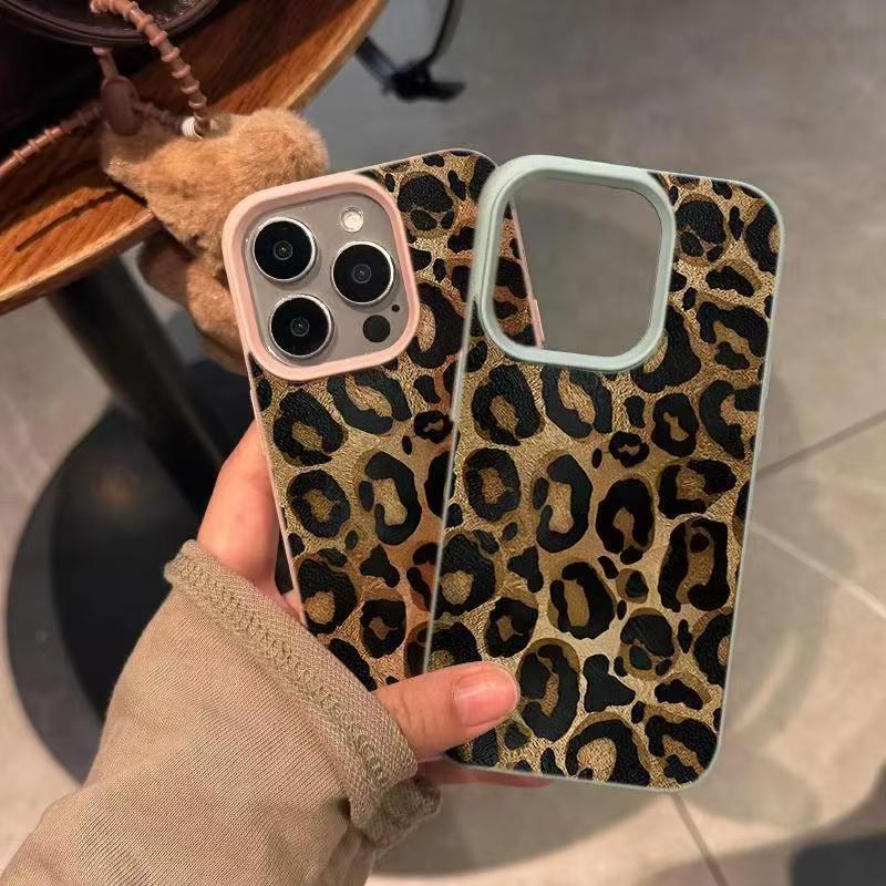 INS Чехол для телефона с коричневым леопардовым принтом Для iPhone 17AIir 16 Pro Max 15 14 Plus 13 12 11 XR XS Max Мягкий силиконовый чехол с рисунком личи