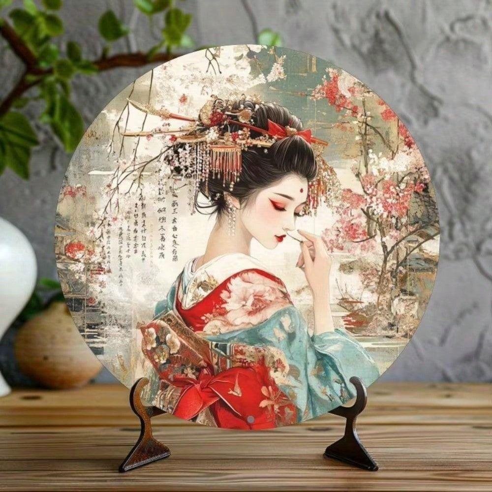 Круглая металлическая настенная табличка Kimono Cafe Декор Винтажная жестяная табличка