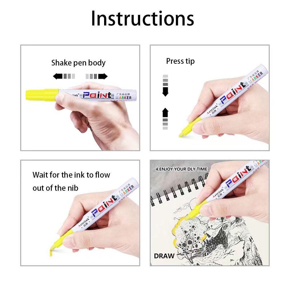 Waterproof Large Capacity Paint Pen Colorful Oil Based Pen Industrial Paint Marker Tire Tread