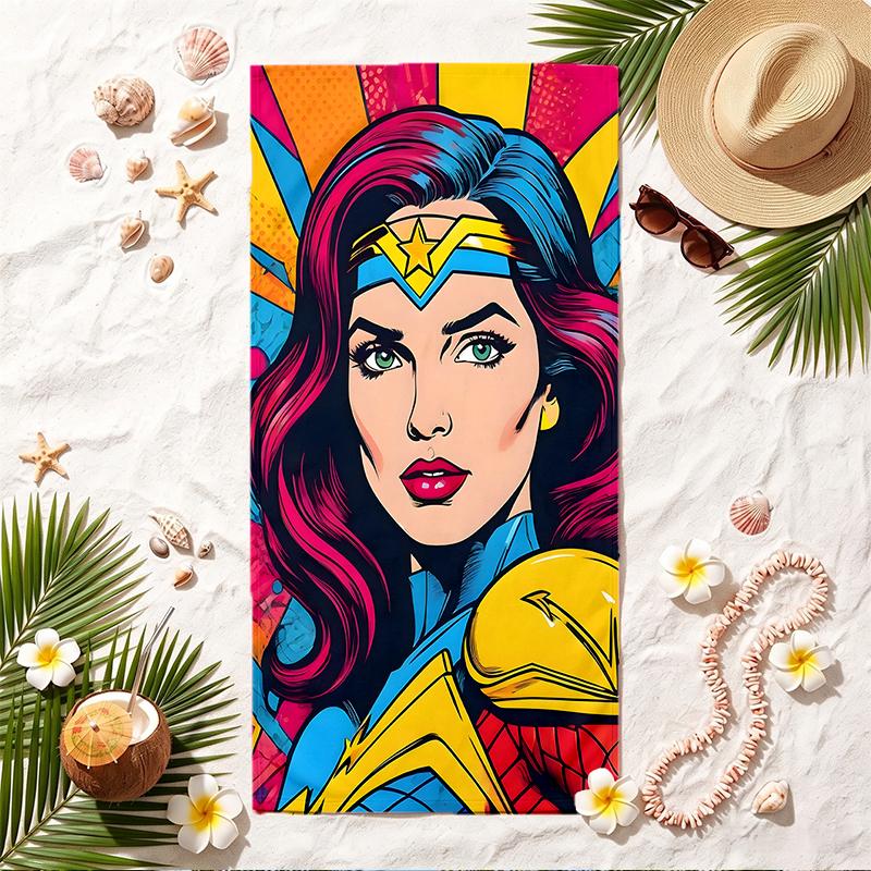 Wonder Woman Soft Beach Towel Stylish Beach Pool Towel for Summer Seaside Vacation Travel