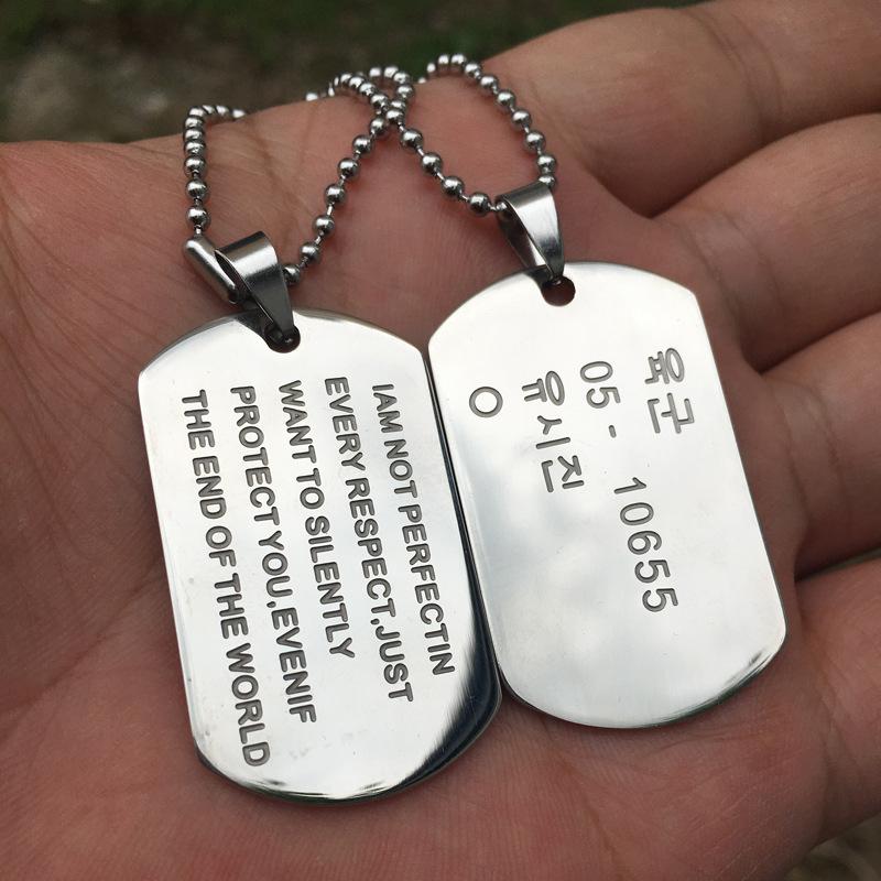Ожерелье военного бренда, ювелирные изделия, мужское ожерелье, кулон из титановой стали, ожерелье из нержавеющей стали, двойная карточка, удостоверение личности для девочек