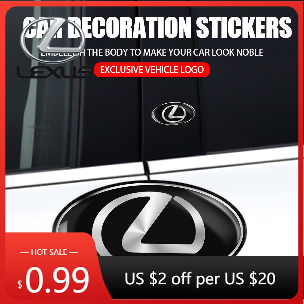BJYL6 Interior Stickers 3D Car Aluminum Metal Logo Badge Body Fender Trunk Decoration Stickers For Lexus CT200h F Sport ES LS IS GS LC