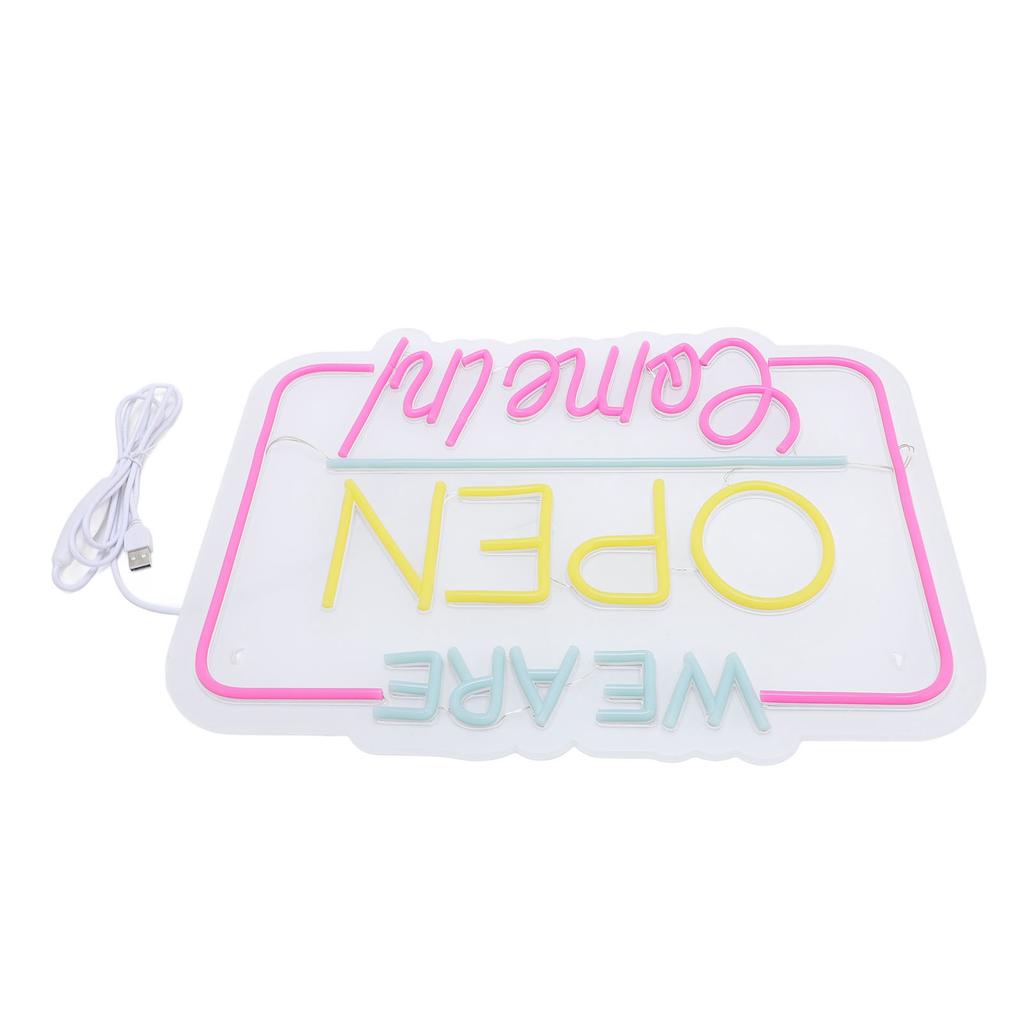 Wall Decor Neon Sign USB Power Supply We Are Open Come In LED Neon Sign Aesthetic Room Decor for Bars