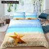 Пляжная Морская Звезда Ракушка Король Королева Пододеяльник Белый Морские Существа Постельное Белье Гавайский Чехол для Одеяла Полиэстер Чехол для Одеяла