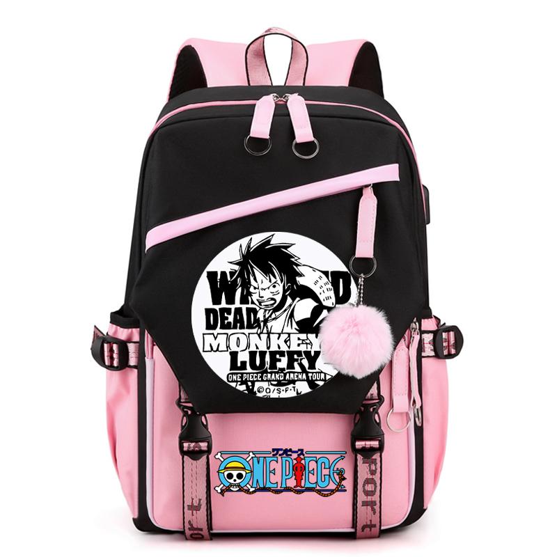 Anime One Piece Printed College Backpack for Boy Girl Back To School Large Capacity Knapsack Daily Bookbag for Men Women Travel Bag Mochila Rucksack