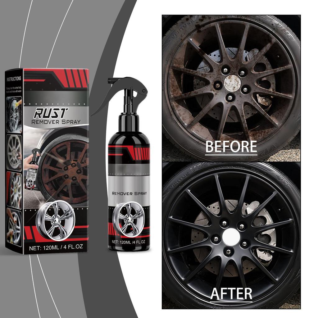 Car Iron Powder Remover, Yellowing And Remover, Cleaner For Car Surfaces, Car Spray Exterior, Wheels And Tires All Purpose Cleaning Spray, 120ml