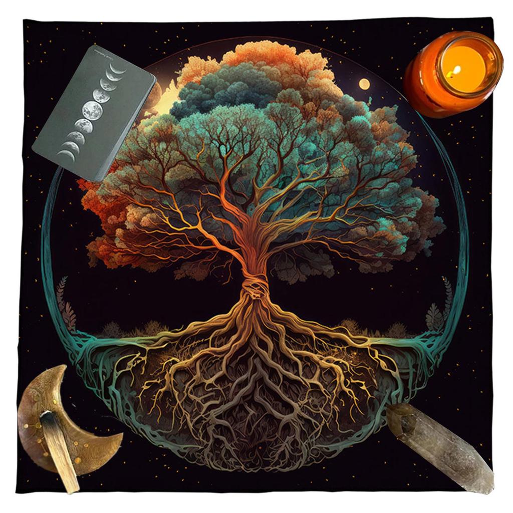 Скатерть для карт Таро Скатерть для алтарей Скатерть Древо Жизни Астрология Гадания Нескользящий коврик Гобелен Домашние украшения