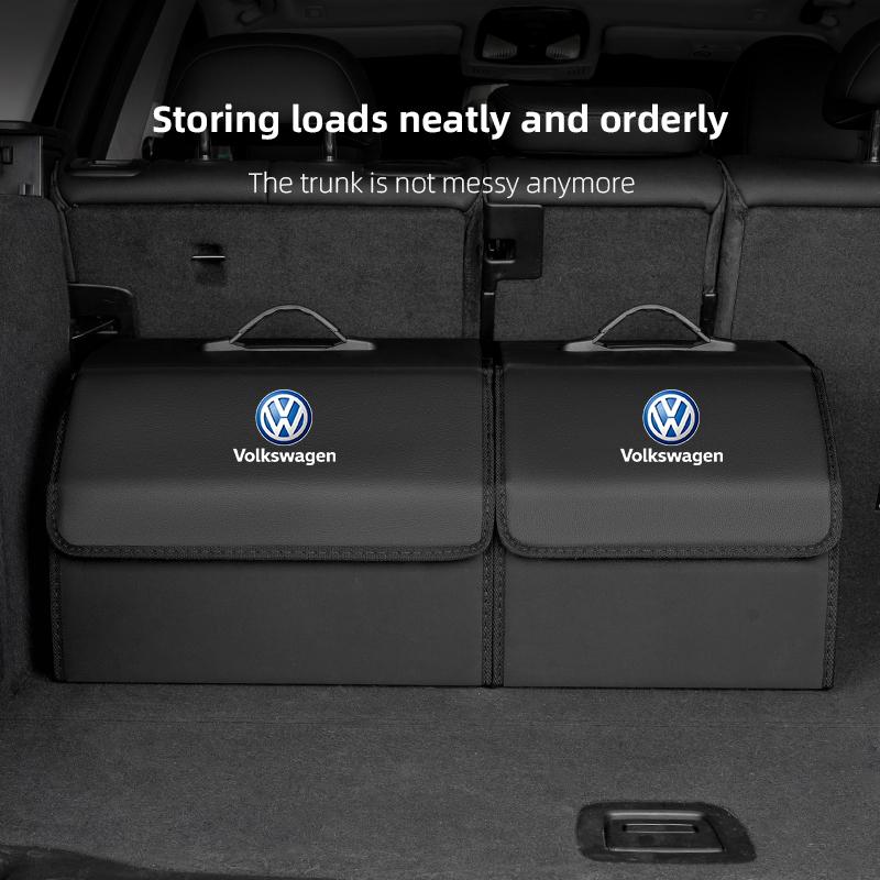 For VW Car Leather Storage Box Auto Trunk Organizer Bag Accessories For VW Golf Polo Tiguan Touran Jetta Passat CC T5 GTI Magotan Caddy
