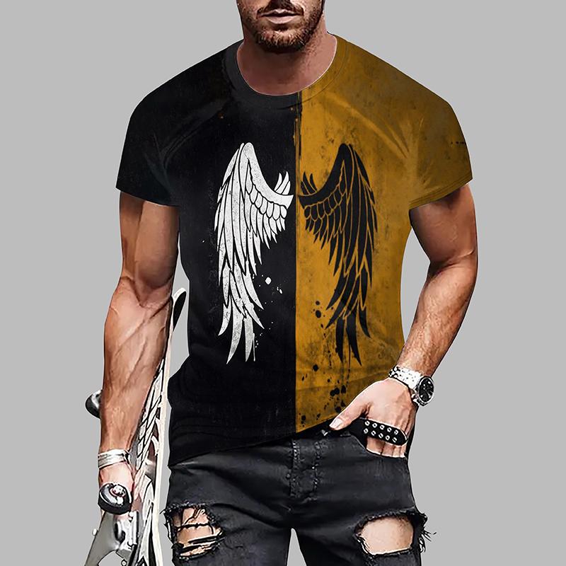Новая летняя мужская модная футболка с принтом «Размахивающие крылья», мужская футболка, топ