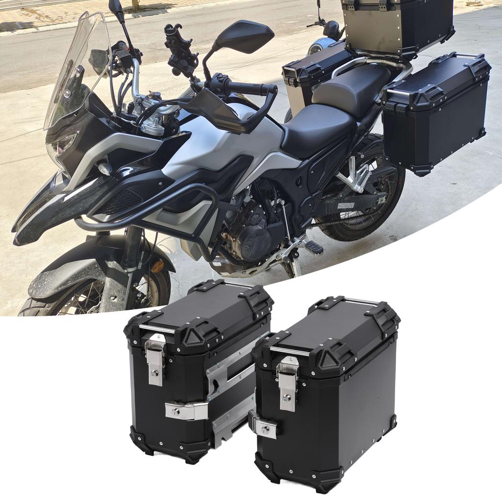 35L Motorcycle Side Case Aluminium Alloy Motorbike Hard Side Saddlebag Box with Lock Mounting Bracket for Riding Gear Helmet