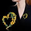 Брошь Мимоза Красивые Фрукты Сердце Броши Для Женщин Унисекс 2-Цветная Эмаль Французский Стиль Любовь Вечеринка Офис Брошь Булавки Подарки