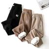 Зимние теплые брюки Осенние гигиенические брюки с утолщенными женскими вертикальными полосками, облегающего и свободного кроя, женские брюки