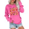 Женский модный, расслабленный и удобный свитер с круглым вырезом и капюшоном, с длинными рукавами и рождественским принтом, теплый свитер