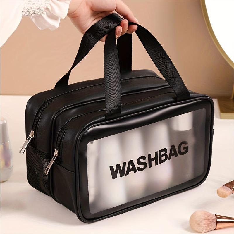 Двухслойная косметичка большой емкости с отделением для сухой и влажной косметики, портативная многофункциональная водонепроницаемая сумка для хранения