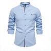 Trend Hub 100% Хлопок Социальная Рубашка Мужская Однотонная Длинный Рукав Высокое Качество Брендовая Рубашка для Мужчин Весна Стойка Повседневная Мужская Рубашка