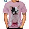 Summer Round Neck 3D Bulldog Printed Top Fashionable Casual Short Sleeved Men's T-shirts