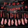 10FT Halloween Bloody Banner Scary Hand & Foot Hanging Banner Halloween Bloody Garland Banner for