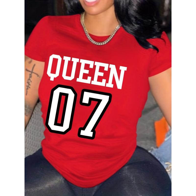 Модный высококачественный свободный спортивный наряд с коротким рукавом для мужчин и женщин, парная футболка с короткими рукавами KING&QUEEN