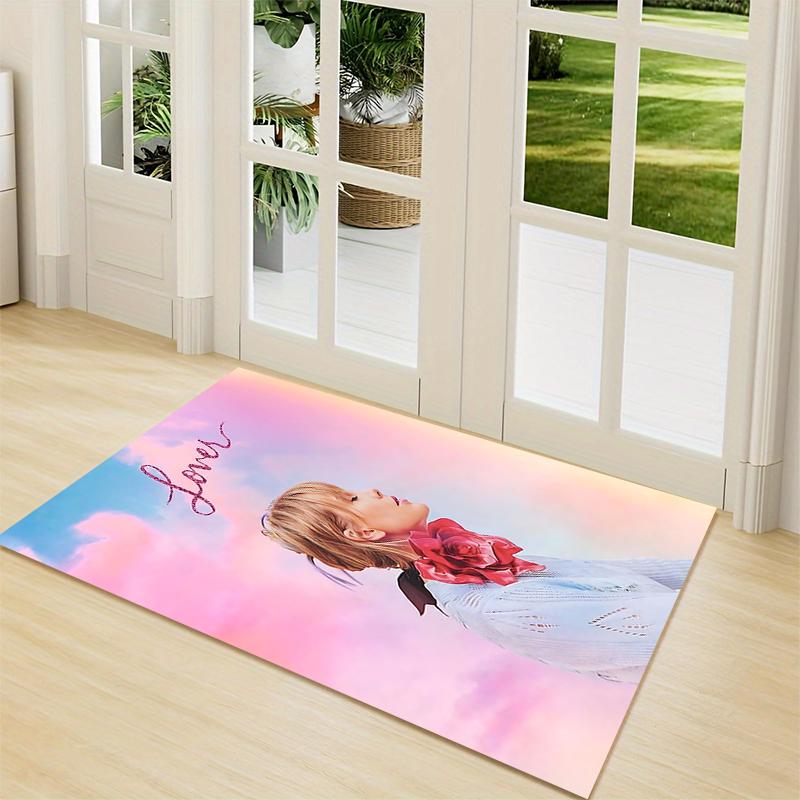 Taylor Swift Lover Album Cover Carpet Rug Soft Washable Antislip Home Living Room Sofa Mats Personalized Christmas Rug