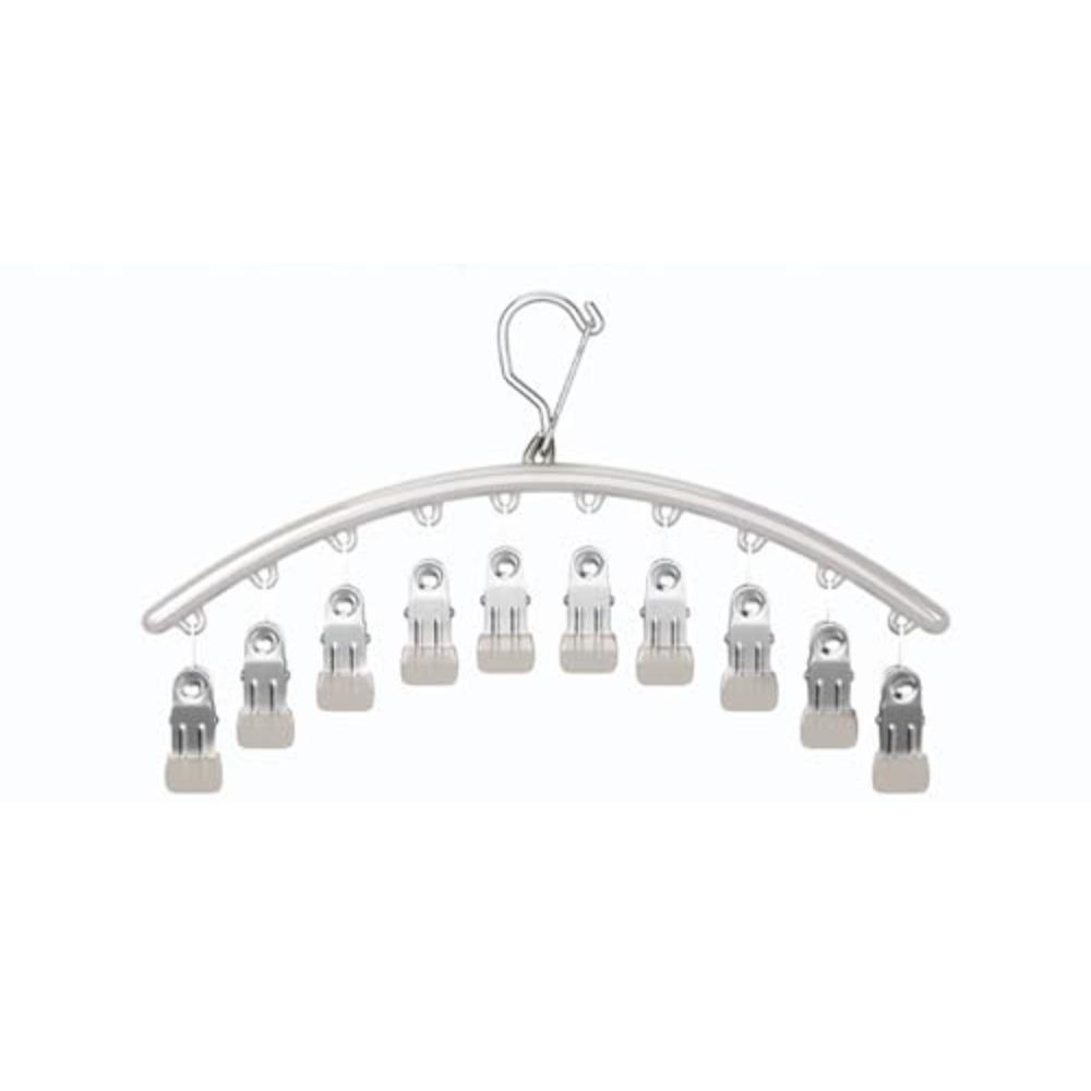 Windproof Curved Hanger With 10 Hold Clips Closet Organizer Yoga Pants Hanger for Clothing Store