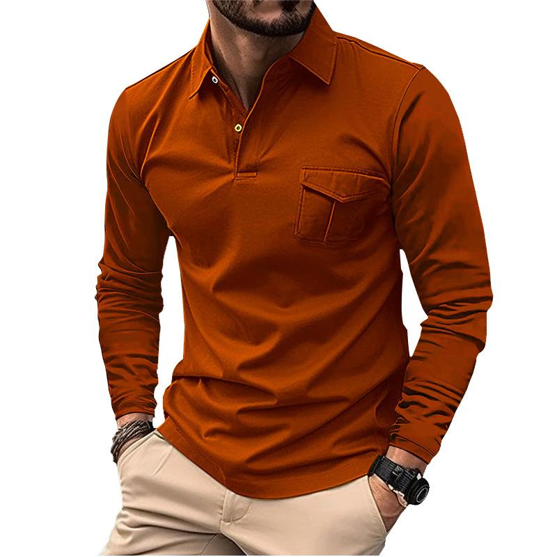 Spring and Autumn New Men's Long-sleeved Polo Shirt Casual Lapel Sports Polo Shirt