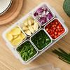 Food Vegetable Refrigerator Storage Box 4/6 Grid Fruit Storage Box Fridge Organizer Drain Basket Meat Onion Ginger Clear