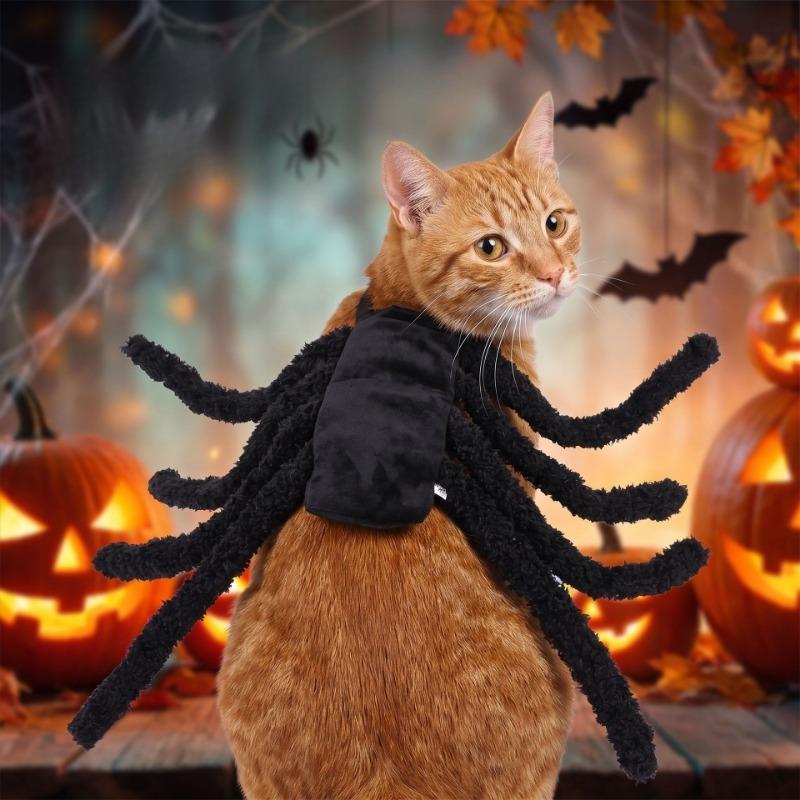 1PCS Halloween Dog Cat Cosplay Costume Fabric Halloween Dog Cat Cosplay Costume Spider‑Shaped Pet Outfit Party Festival Pet