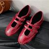 Pumps for Women Retro Red Interior Height Increasing French Mary Jane Shoes for Women's 2025 New Belt Buckle Ballet Single Shoes