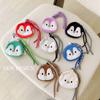 Cute Plush Penguin Coin Purse Colorful Hanging Rope Mini Storage Bag Small Makeup Bag  Students