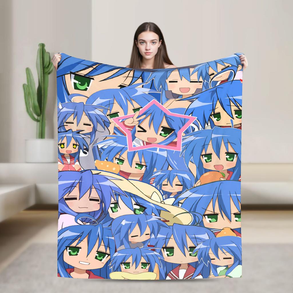 Konata izumi L-Lucky S-Star Blanket Warm Novelty Plush Bedding Throws For Child Couch Bed Flannel Bedspread Bed Cover