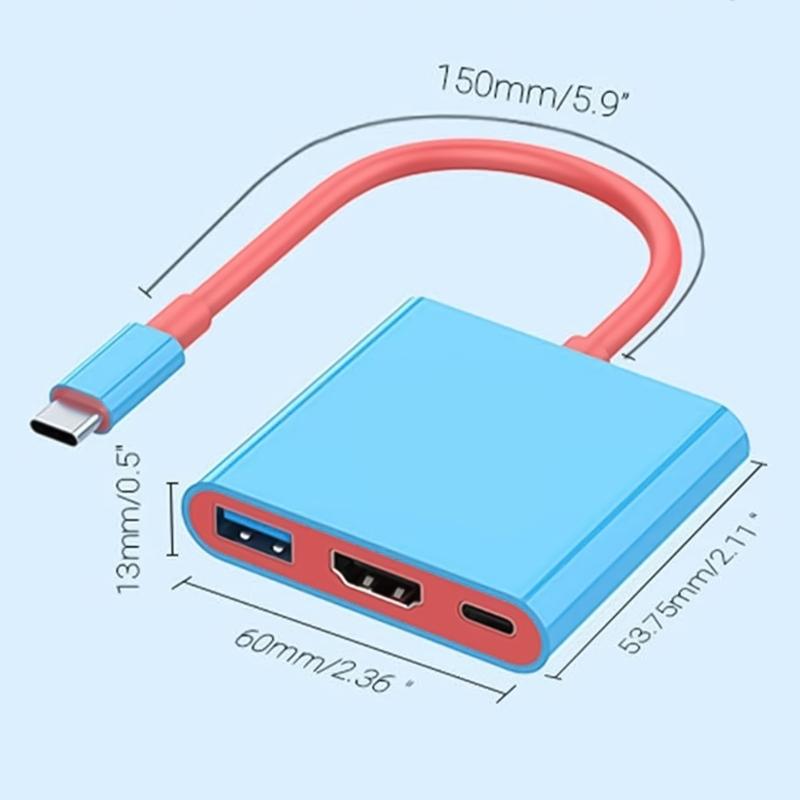 Портативная док-станция 3-в-1 USB C для игровой консоли Switch, с портом HDTV, USB 3.0, USB C, для нескольких игровых устройств
