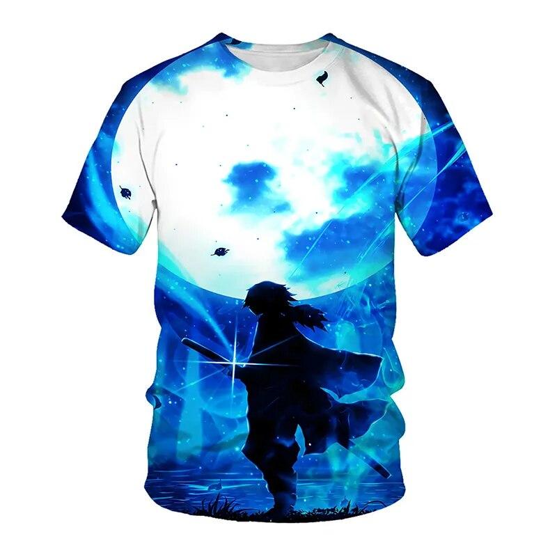 Детская футболка Demon Slayer с 3d принтом, летние футболки для мальчиков, детские футболки, футболка с анимацией для мальчиков и девочек, детская одежда, летние топы