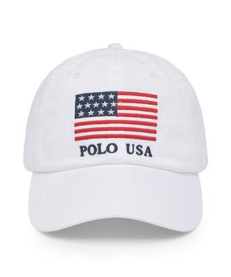 Кепка-бейсболка POLO RALPH LAUREN Chino с флагом - Белая