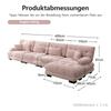 Modular Corner Sofa, L-Shaped Couch Set for Living Room, 4-Seater Comfortable Cloud Couches with Movable Ottoman, DIY Combination, Chenille, Pink