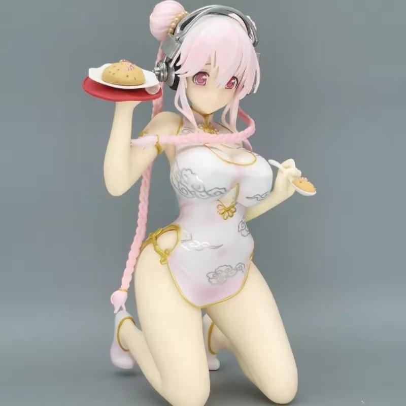 17 см Аниме Фигурки Super Sonico Китайское платье Ципао Сексуальная Девушка Фигурка Действия Взрослый Коллекционная Модель Кукла Украшение Игрушки Подарки