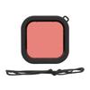 ABS Diving Lens Filter with Rope for GoPro 8 Action Camera Waterproof Shelllight Red