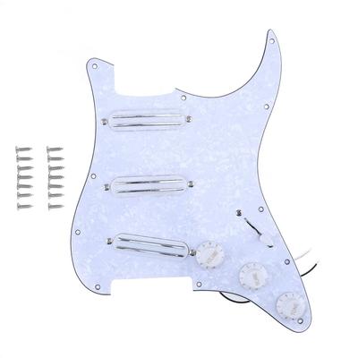 Musiclily Basic SSS Пикгард для Stratocaster с хамбакером Hot Rails для ST Strat Electric Белый 4 звукоснимателя Предварительно распаянная гитара одинарного размера, Перламутровый,