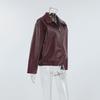 2024 European & American Women's Loose-Fit Motorcycle Leather Jacket - Autumn/Winter Fashion