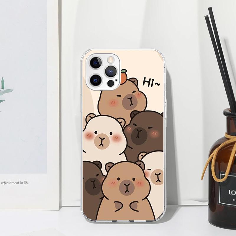Смешная Капибара Мультяшное Животное Чехол Для Телефона Для Iphone 17 Air 16 15 Plus 16E 14 Pro Max 13 Mini 12 11 7 8 SE Fundas Мягкая Задняя Крышка