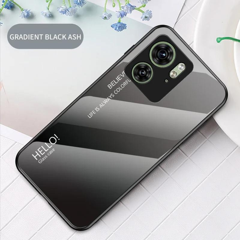 Чехол из закаленного стекла с градиентной росписью для MOTOROLA Moto Edge 40 Neo Edge 30 Ultra 20 Moto G7 Play G7 Power, защита объектива камеры, противоударная задняя крышка
