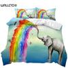 Комплект пододеяльников со слоном, индивидуальный дизайн африканского животного, двойной пододеяльник с изображением радужного слона из полиэстера