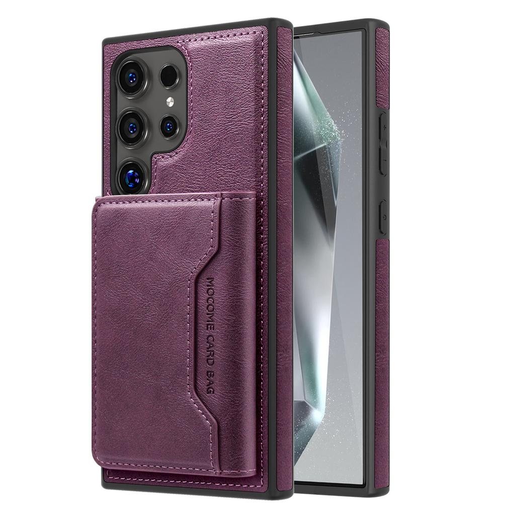 Suitable for Samsung S25 Ultra Mobile Phone Case Magnetic Card Bag Bracket Leather Case Card Two In One S23 Protective Case S22