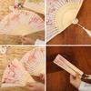 1Pc Silk Folding Fan Party Gift With Tassels Chinese Art Crafts Bamboo Fans Vintage Home Decorations Dance Photo Props Hand Fan